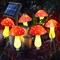 Abkshine New Upgraded Waterproof Solar Mushroom Lights Outdoor Decor, 8 Modes for Garden Pathway Landscape Yard Easter Pathway Halloween Xmas Decorations, Set of 6 Red